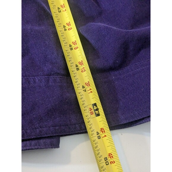 Vtg Talbots Purple Fine Corduroy Long Sleeve Maxi Shirt Dress Size 4 SEE MEASURE - Picture 5 of 9